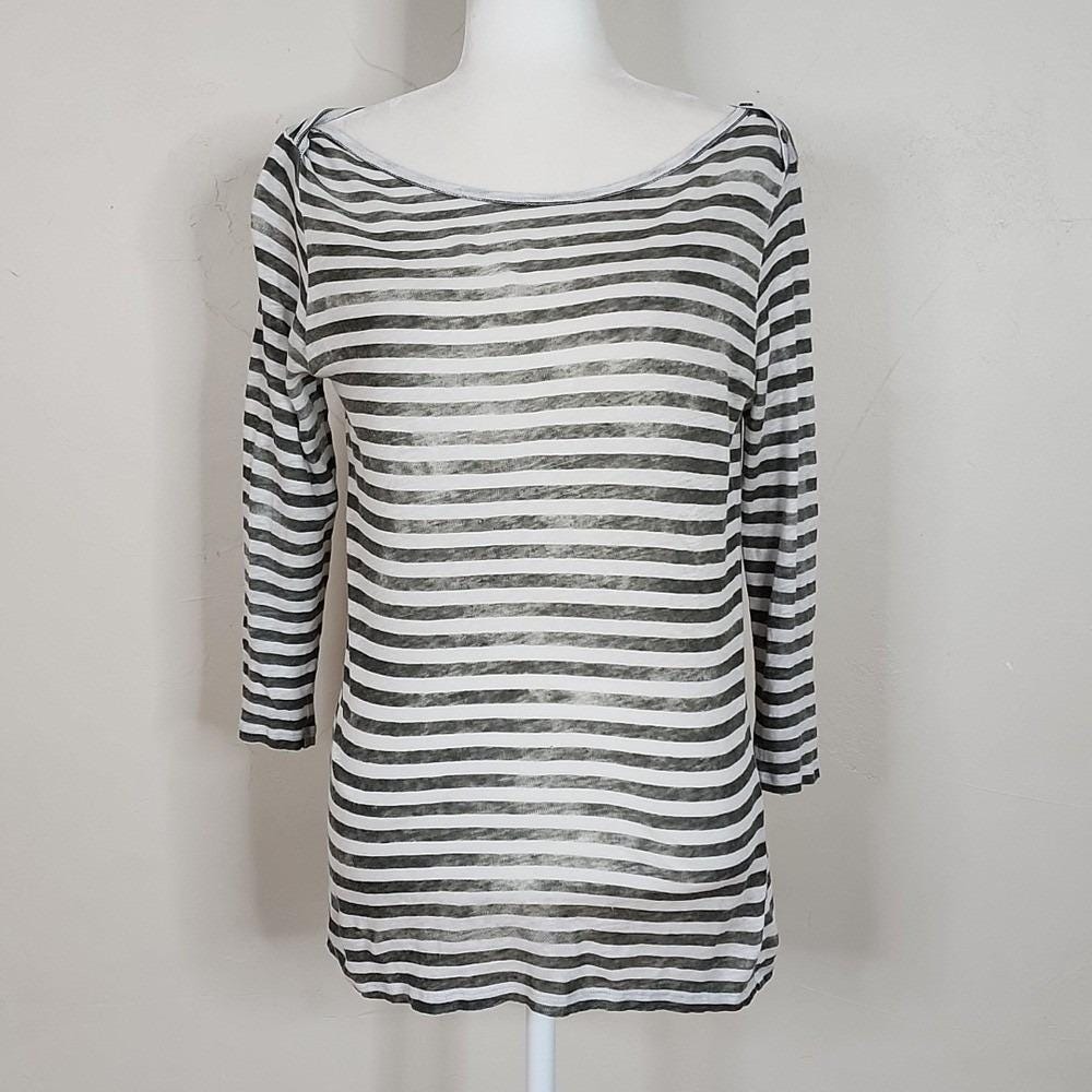 Majestic Paris for Neiman Marcus Bateau Neck‎ French Striped Tee Size Small